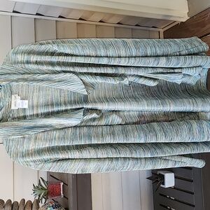 Coldwater Creek Ruffle Waterfall Open Front Cardigan